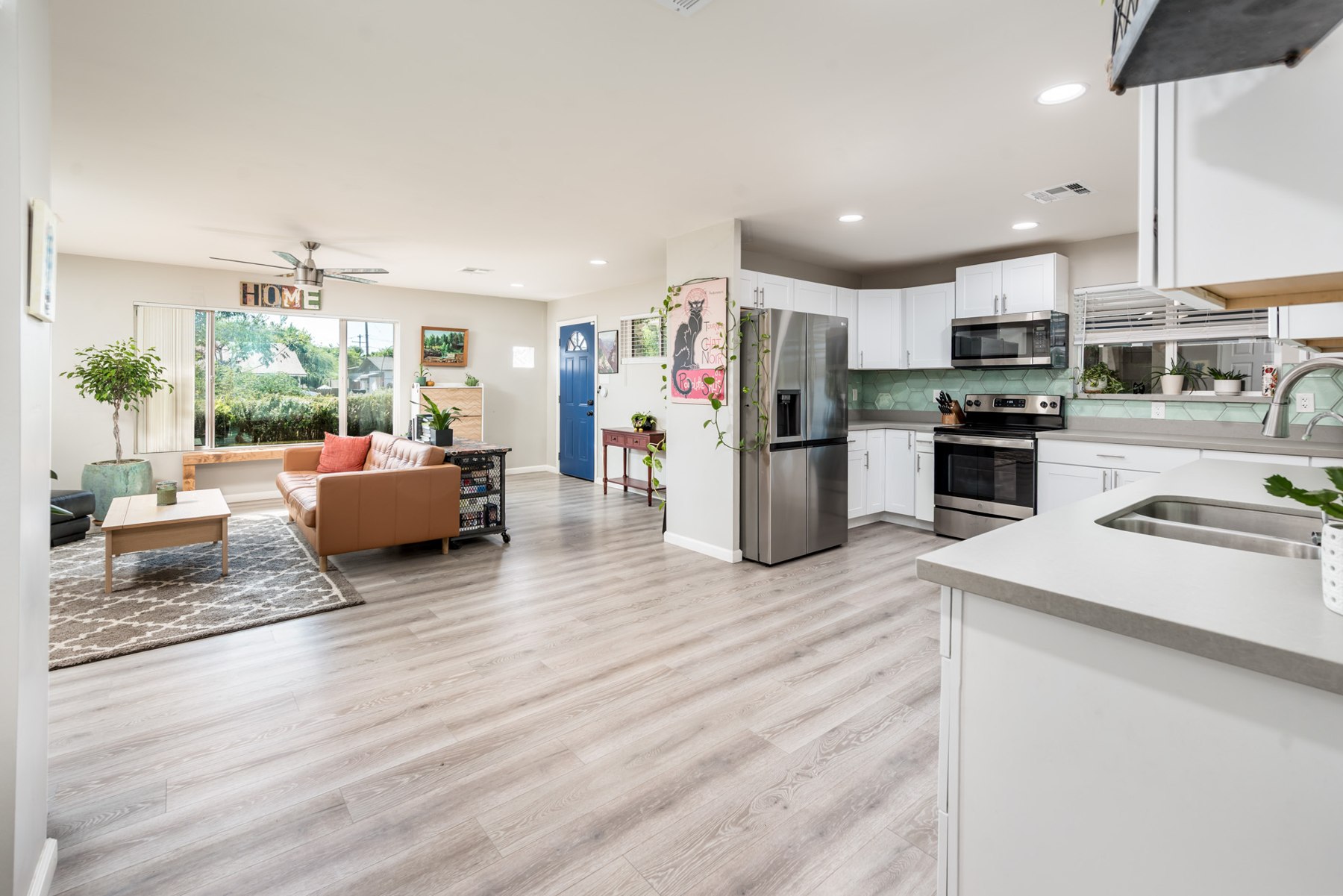 Open kitchen and living room