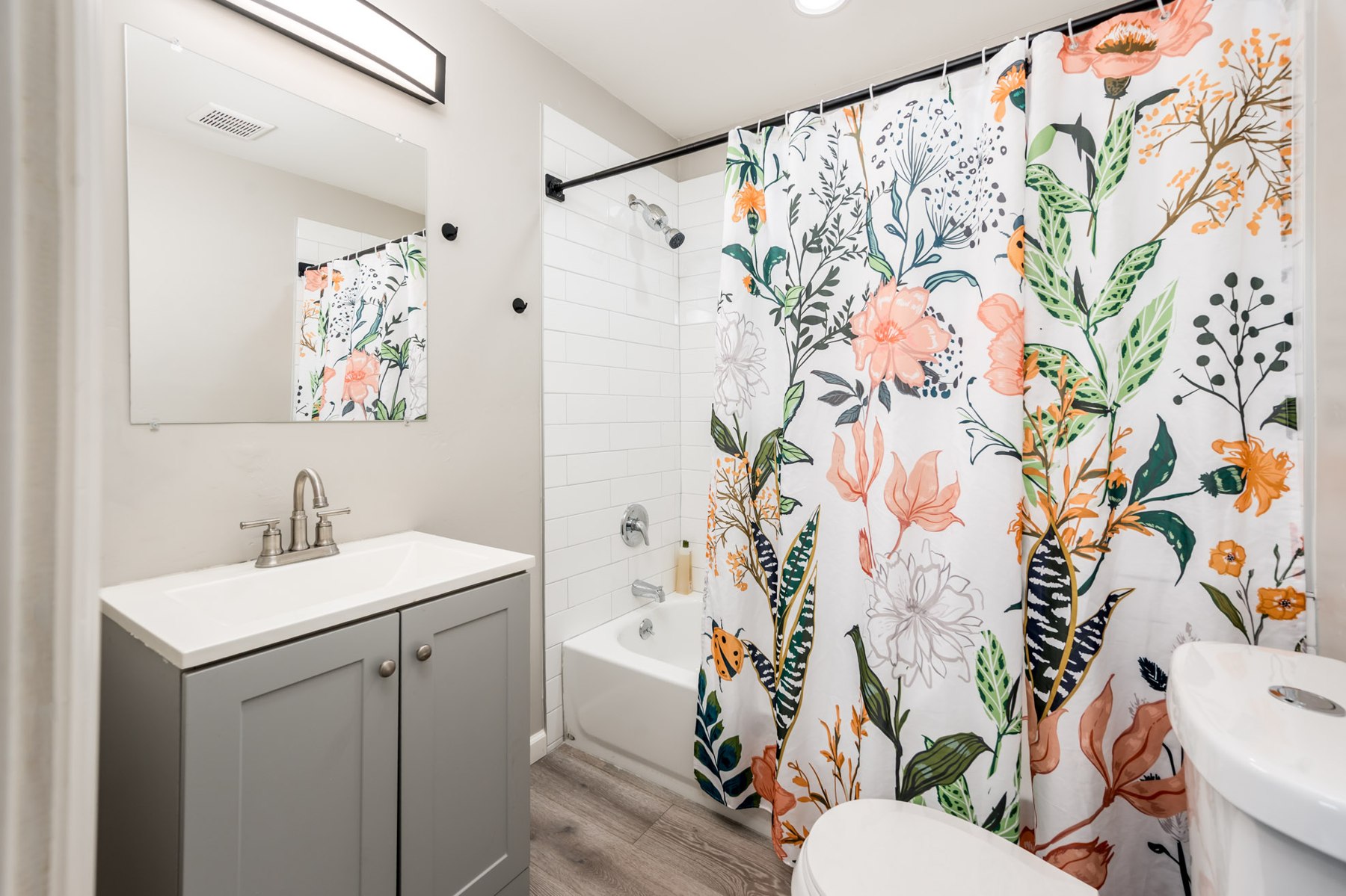 Bathroom with tiled shower