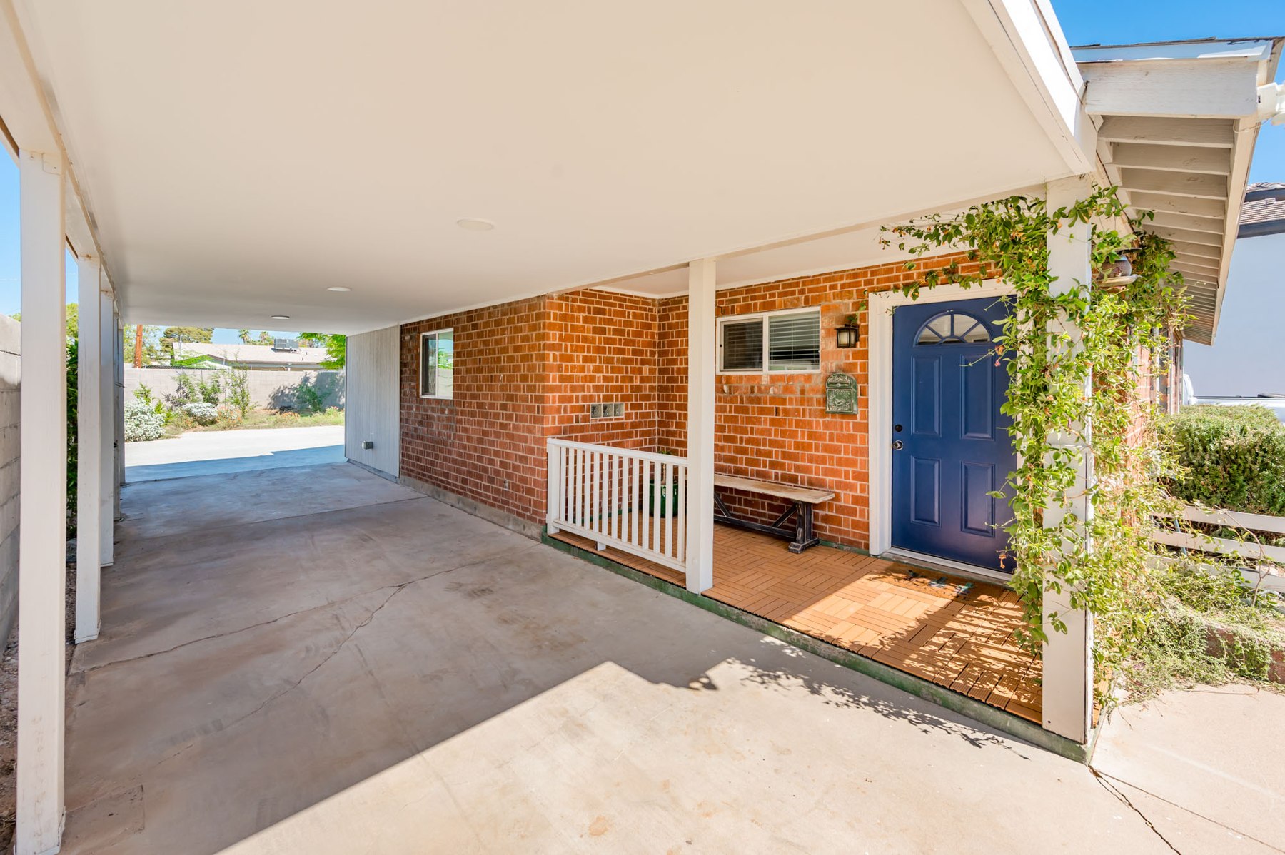 Front entry and blue door